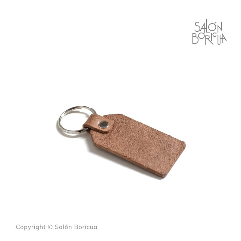 Handmade: Bandera PR en la Luna (Leather Keychain)