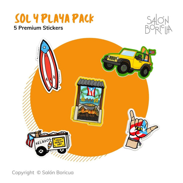 #08 - Sol y Playa Pack (5 Premium Stickers)