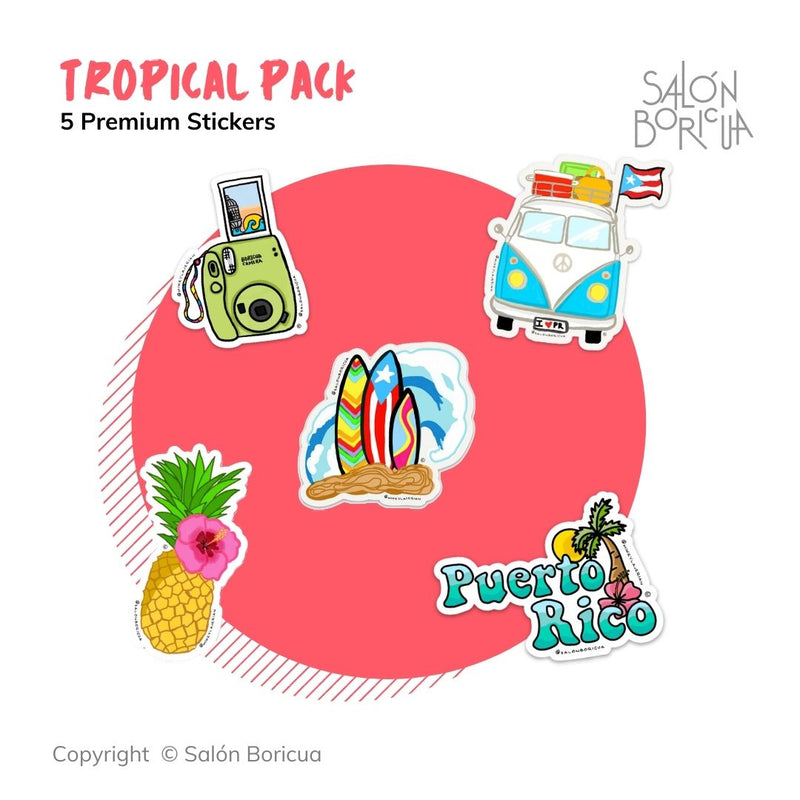 #09 - Tropical Pack (5 Premium Stickers)